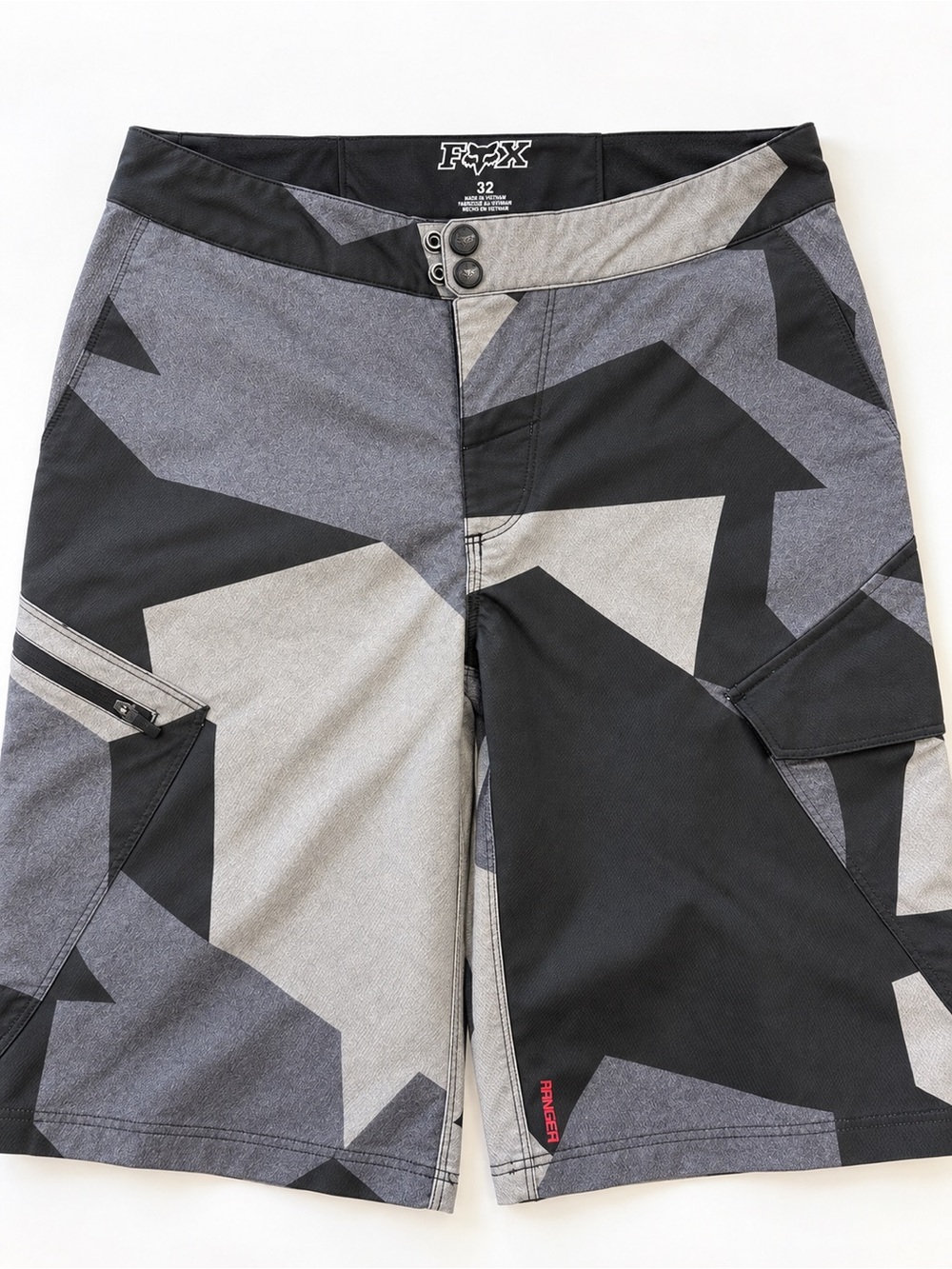 Fox Black and Gray Geo-Print Mini Skirt